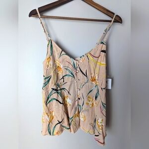 O'Neill baby doll camisole button down multicolor floral boho hippie women XS